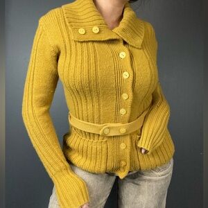 Vintage 100% Wool Belted Sweater
